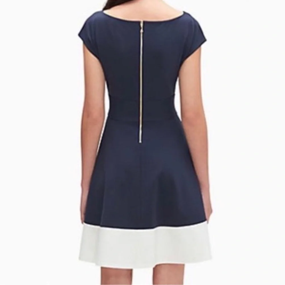 Kate Spade Blue and White Ruffled Tiered Mini Dress